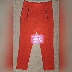 Cartonnier Anthro Orange Straight Leg Pants Sz 10 NWT Charlie Ankle Pant